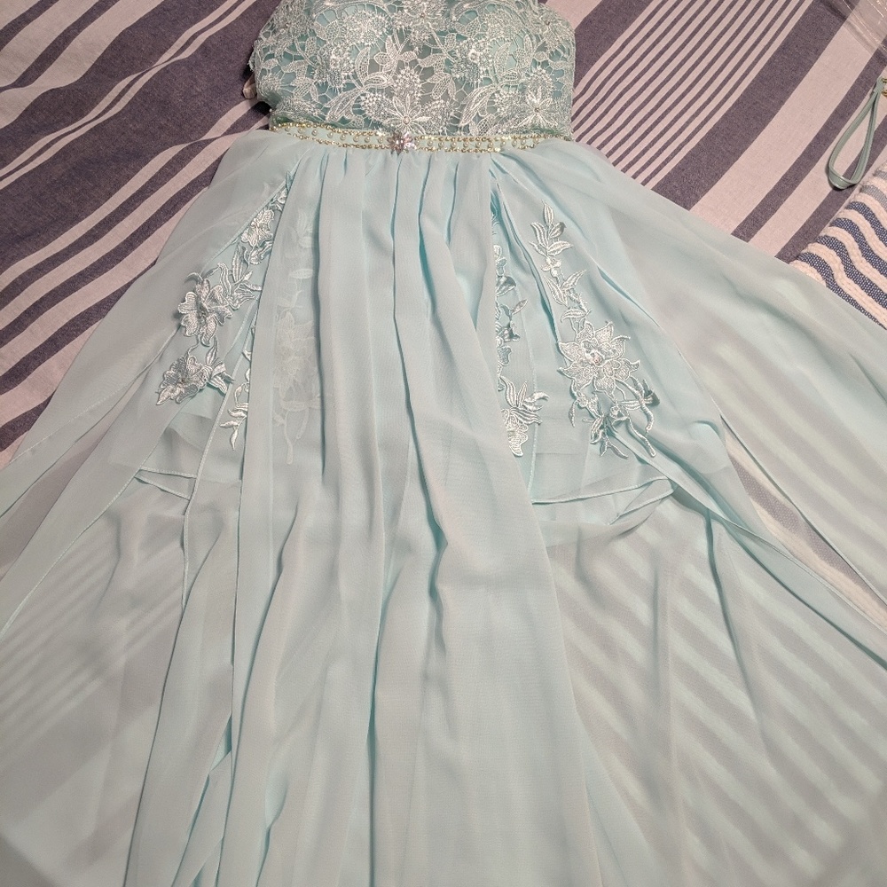 EUC Full length Tiffany blue dress